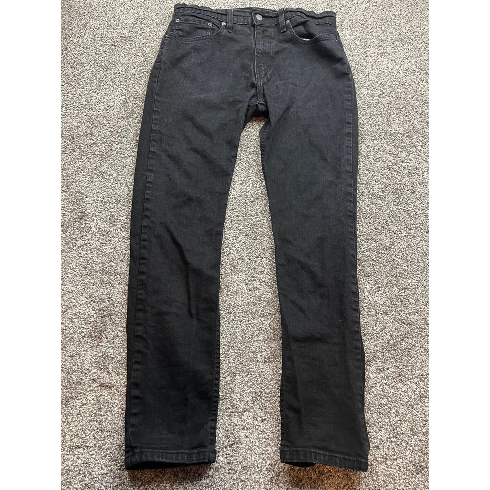 Levi  Jeans Mens 32x29 512 Straight Leg Regular Fit Black Denim